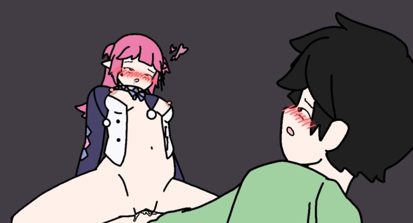 1boy 1girls blush camila_(vtuber) cowgirl_position cum_in_pussy danhkhoa functionally_nude heart heart-shaped_pupils heavy_blush indie_virtual_youtuber sex straight vaginal_sex vedal987 virtual_youtuber