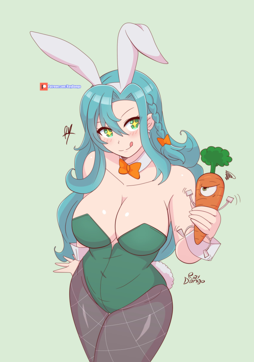 1girls alternate_costume blue_hair breasts bunny_ears bunny_girl bunnysuit chloe_(fire_emblem) female female_only fire_emblem fire_emblem_engage green_eyes light-skinned_female light_skin nintendo raydango solo