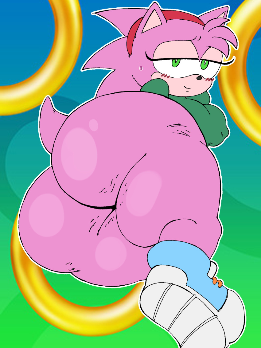 amy_rose ass ass_focus big_ass big_butt butt_focus caked_up cellulite classic_amy_rose dumpster fat_ass green_eyes huge_ass hyper_ass hyper_butt plump plump_ass plump_thighs round_ass sonic_(series) sonic_the_hedgehog_(series) stretch_marks thick thick_ass thick_thighs weener72 wide_hips