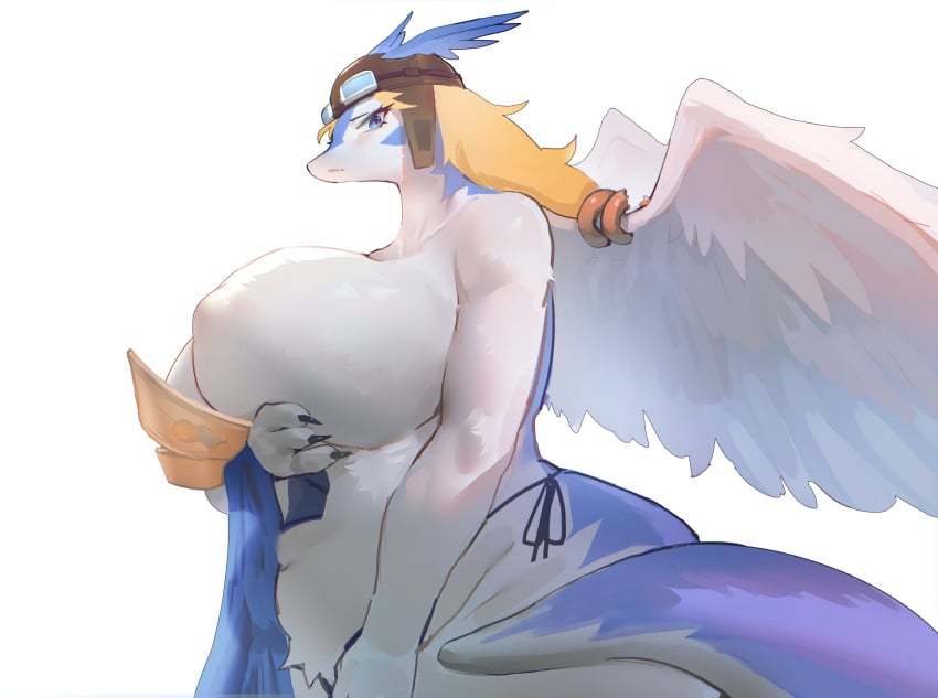 1girls absurd_res anthro big_breasts blonde_hair blue_eyes breasts dragon female female_only huge_breasts legendz looking_at_viewer shiron solo tail utterangle white_background winged_dragon