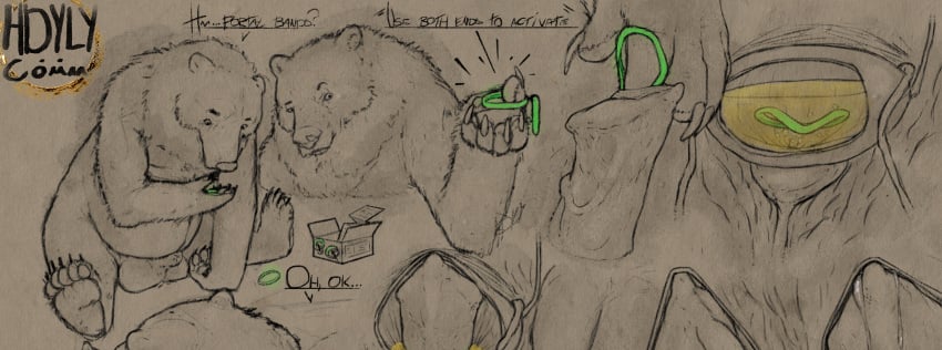 animal_genitalia balls bear bladder bladder_bulge bladder_inflation bladder_storage bodily_fluids bodily_fluids_drip bodily_fluids_in_bladder bodily_fluids_on_penis brown_bear cavity_storage clawed_fingers claws digital_media_(artwork) finger_claws fingering genital_fluids genital_focus genitals grizzly_bear hdyly hi_res hindpaw internal kuruk_(character) male mammal masturbation multiple_poses multiple_positions non-euclidean_masturbation non-euclidean_sex organs pawpads paws penetration penis portal portal_masturbation portal_ring portal_sex pose product_placement prostate semi-anthro sex sheath solo solo_focus thinking_with_portals urethral urethral_bulge urethral_fingering urethral_masturbation urethral_penetration urine urine_pool ursine