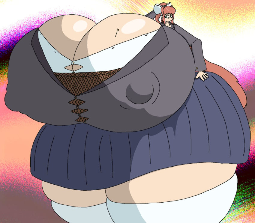 1girls ass ass_bigger_than_head big_thighs boob_window breasts breasts_bigger_than_head brown_hair busty cleavage clothed doki_doki_literature_club enormous_breasts fat_ass female female_focus female_only giant_breasts gigantic_ass gigantic_thighs huge_hips huge_thighs hyper hyper_ass hyper_breasts hyper_hips hyper_thighs massive_ass massive_hips massive_thighs monika_(doki_doki_literature_club) nipple_bulge nipples nipples_visible_through_clothing pleated_skirt queencurvy round_ass round_breasts school_uniform skirt small_head smile solo straining_buttons straining_clothing tall_female thick_ass thick_thighs thighhighs thunder_thighs wide_hips