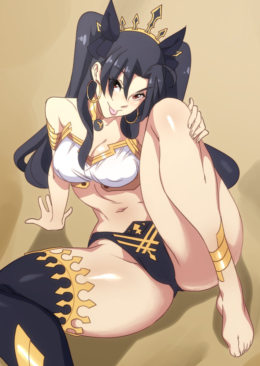 1girls black_hair breasts clothed clothing fate/grand_order fate_(series) feet female goddess ishtar_(fate) light-skinned_female light_skin long_hair nipples_visible_through_clothing nisego solo solo_female thick_thighs