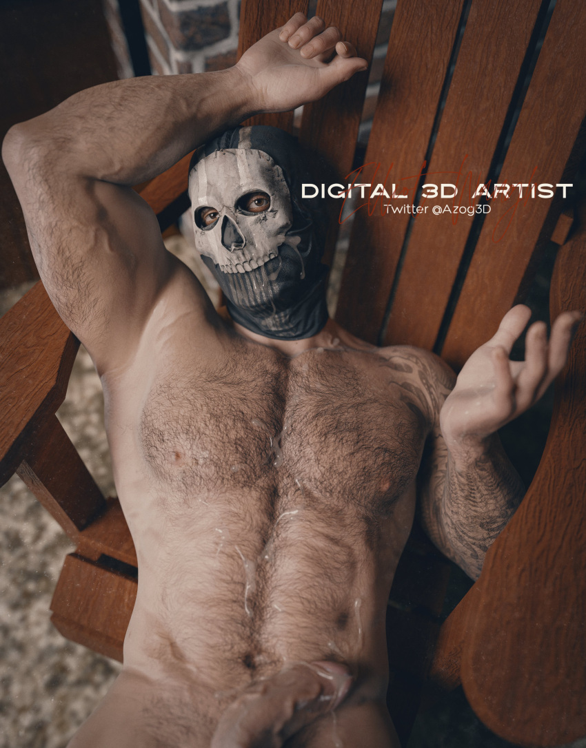 3d 3d_model activision azog3d brown_eyes call_of_duty call_of_duty_modern_warfare_2_(2022) cum cum_everywhere flaccid flaccid_after_cumming flaccid_penis ghost_(modern_warfare_2) looking_at_viewer male male_only masked masked_male muscular muscular_male post_cum post_nut_clarity post_orgasm simon_riley solo veiny veiny_muscles