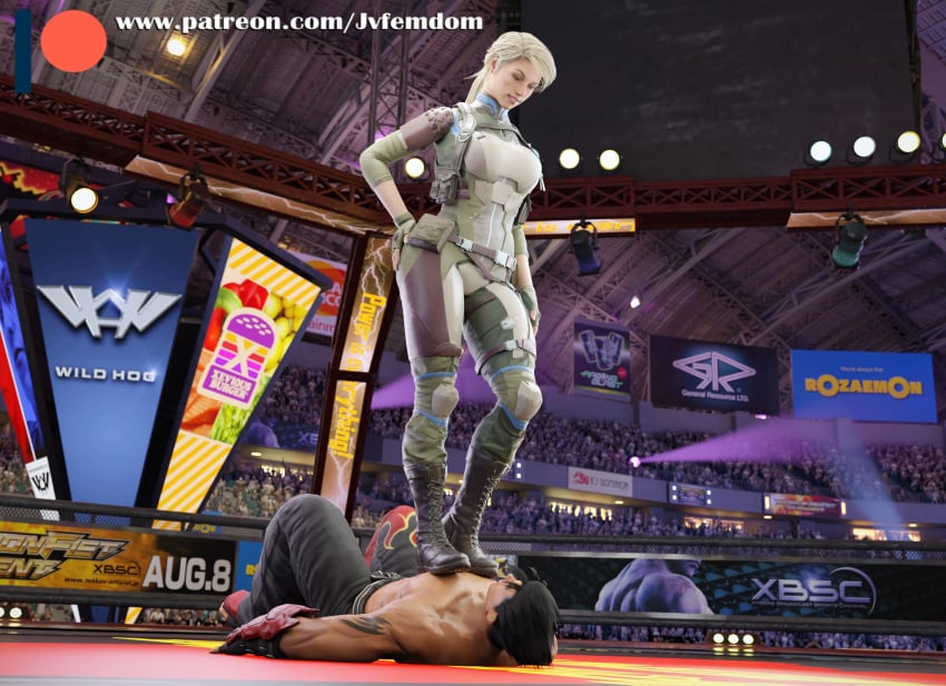 1boy 1girls 3d 3d_(artwork) absurd_res beaten black_hair blender blonde_hair boots cassie_cage combat_boots dominant dominant_female domination dominatrix feet female female_domination femdom foot_fetish hand_on_hip helpless highres jin_kazama jvfemdom kazama_jin legs long_hair looking_at_another looking_down looking_pleasured male male/female mortal_kombat mortal_kombat_11 ponytail sadism sadistic smirk smirking standing stepped_on stepping stepping_on_chest stomp stomping submission submissive submissive_male tekken thick_thighs thighs trample trampling