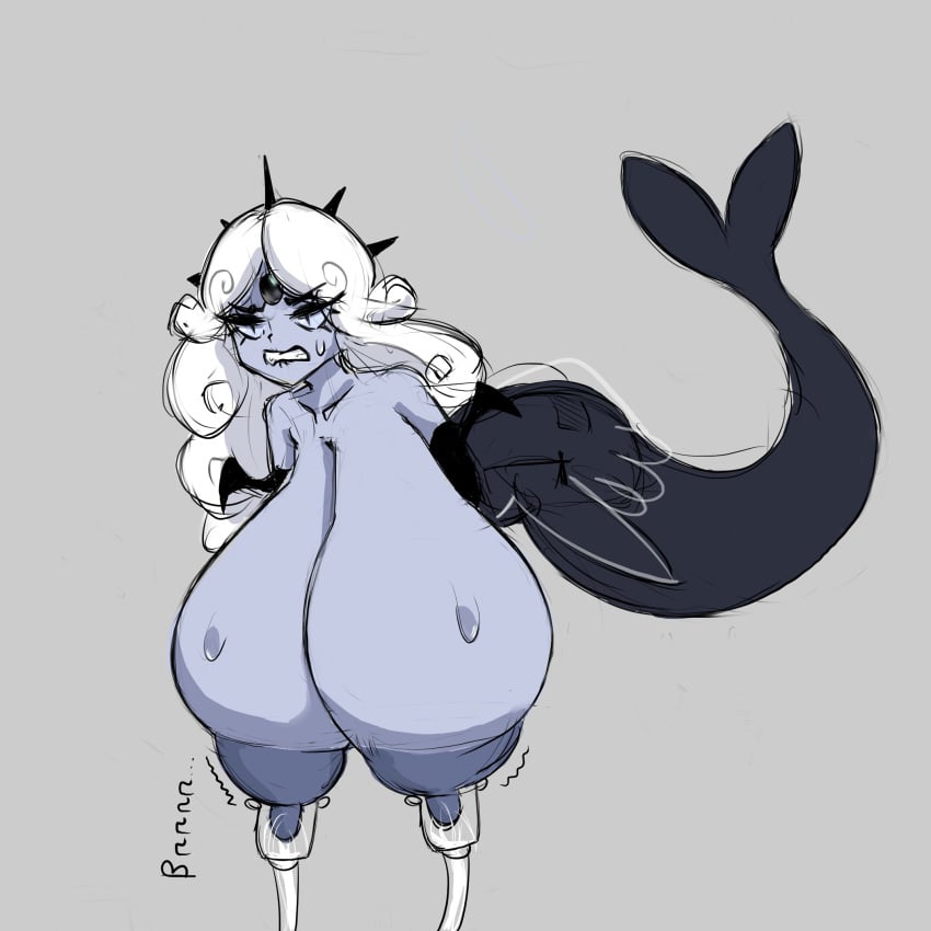 big_breasts black_pearl_cookie breasts cookie_run cookie_run_kingdom enormous_breasts forced huge_breasts lactating lactation mermaid milf milk milking milking_machine rag_prime sweat tagme