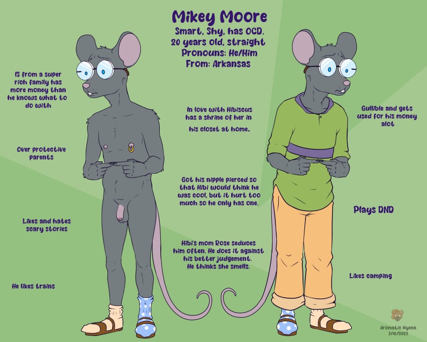 absurd_res balls english_text genitals girly hi_res male mammal mikey_moore mouse murid murine nerd penis rodent small_penis solo submissive text