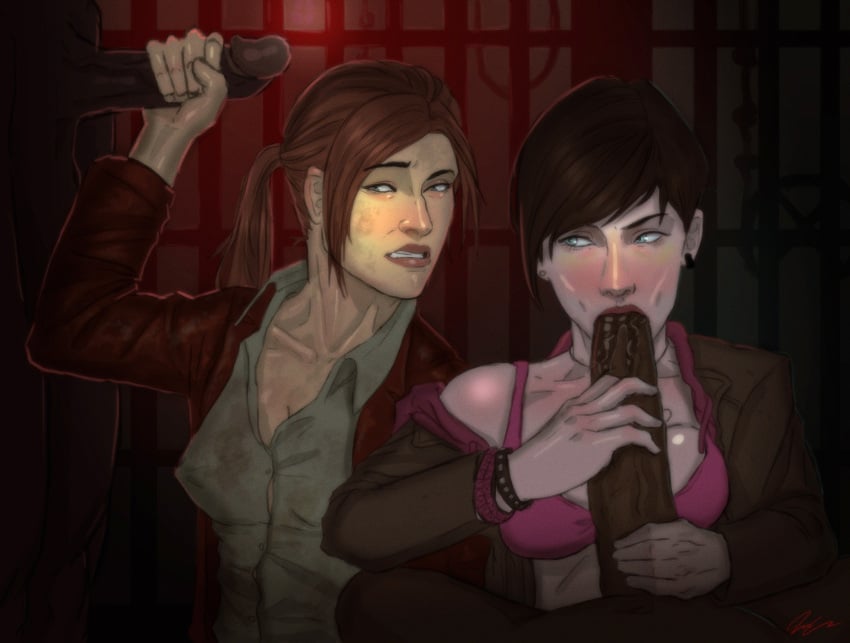 :>= capcom claire_redfield claire_redfield_(revelations) dark-skinned_male dark_skin foursome interracial moira_burton pov pumpkinsinclair resident_evil resident_evil_revelations_2 tagme unseen_male_face