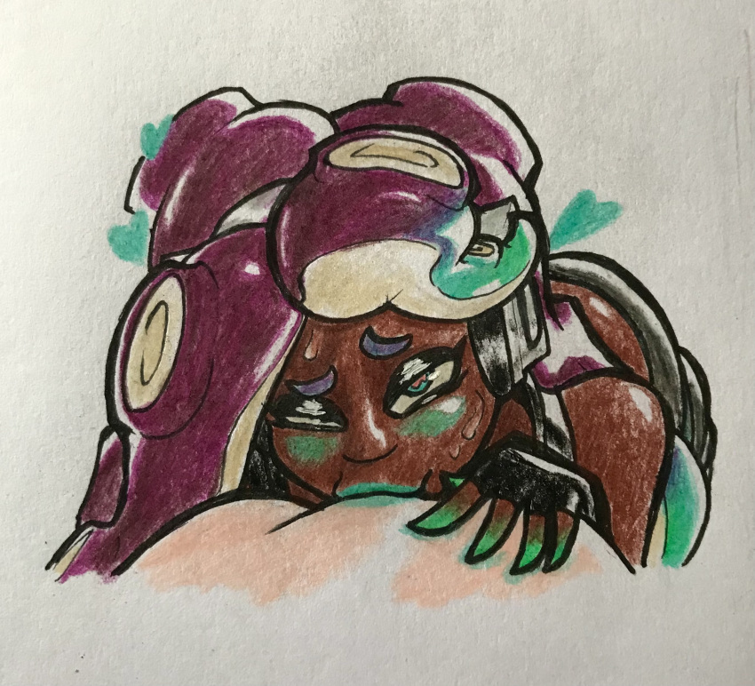 1girls big_penis blowjob blush dark-skinned_female dark_skin deepthroat female female_only gentle_femdom heart inkling inkling_boy interracial levi_(oh_gosh_levi) light-skinned_male light_skin lipstick lipstick_on_penis looking_at_viewer male_pov marina_(splatoon) oh_gosh_levi oral pov splatoon struggling white_penis