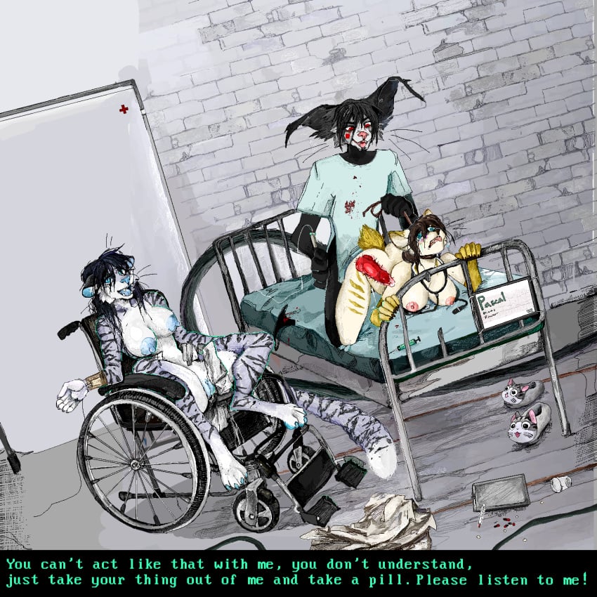 anthro doctor duo felid feline female forced group hi_res hospital jeffusherb male male/female mammal nurse pascal_(jeffusherb) penetration rape sex trio vaginal_penetration vaginal_penetration wheelchair