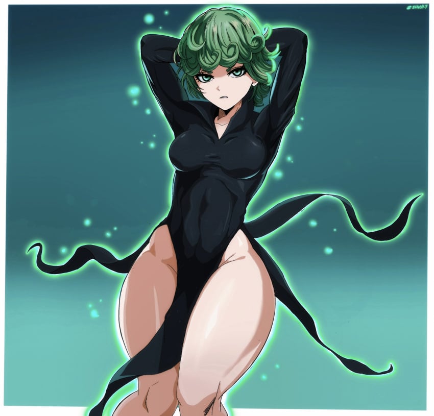 1girls female female_only green_hair one-punch_man solo tagme tatsumaki z3husky