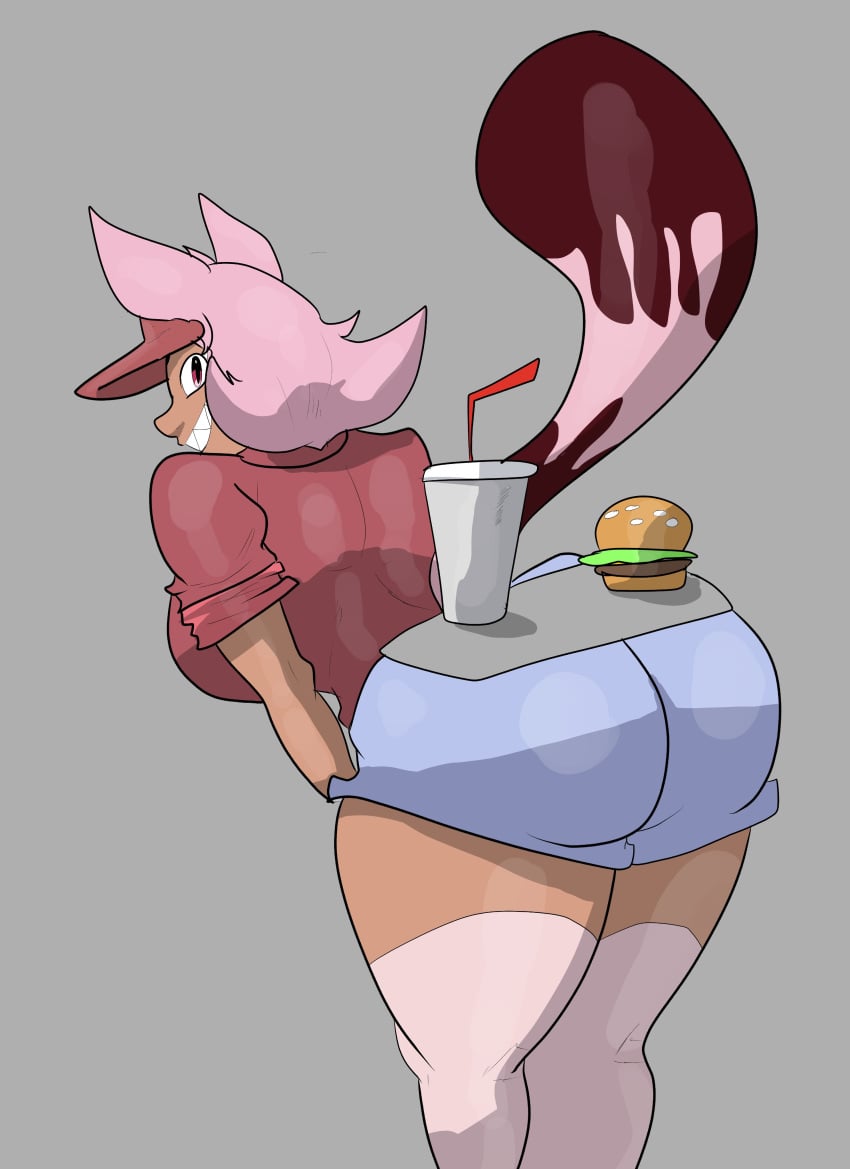 burger commission commission_art commissions_open fast_food food food_on_ass original_character presenting_butt presenting_hindquarters susknuckles tagme