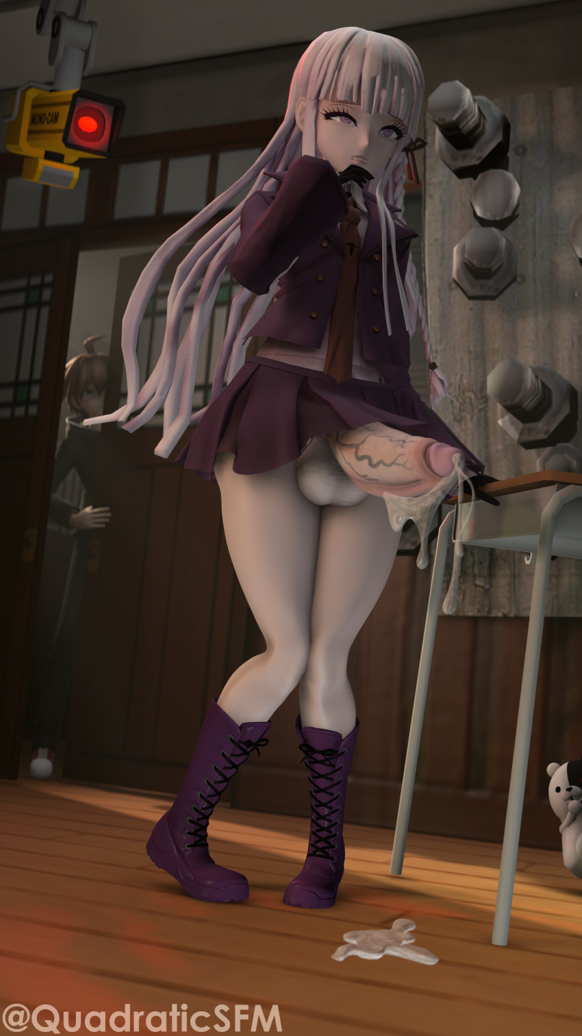 3d ahe_gao big_penis boots caught caught_cumming clothed danganronpa danganronpa:_trigger_happy_havoc futa_only futa_sans_pussy futanari hands-free handsfree_ejaculation kirigiri_kyouko leaking leaking_cum leaking_precum monokuma naegi_makoto purple_eyes purple_hair quadraticsfm sfm skirt smooth_skin source_filmmaker unwanted_ejaculation veiny_penis