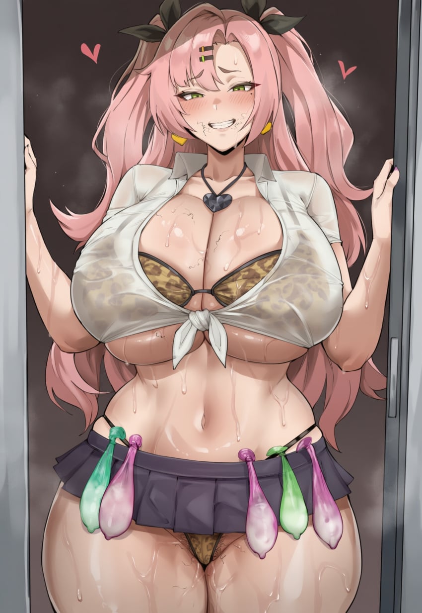 1girls ai_generated big_breasts condom eeveai huge_breasts nicole_demara tagme zenless_zone_zero
