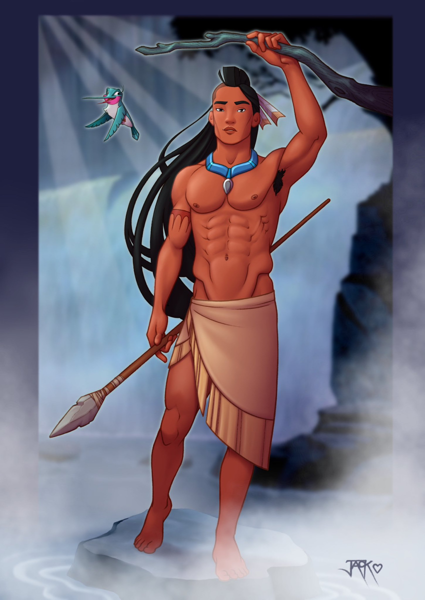 1boy abs biceps disney disney_princess genderswap_(ftm) jack_off_hearts looking_at_viewer male male_only melanin muscles muscular muscular_male native_american outdoors outside pecs pocahontas pocahontas_(character) rule_63 smooth_chest smooth_skin tattoos teen_boy