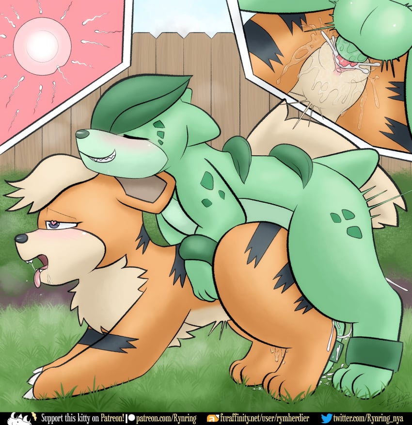 <3_eyes balls blush bodily_fluids bulbadour bulbasaur canid canine closed_eyes cum cum_in_pussy cum_inside cum_on_ground digital_media_(artwork) drooling duo ejaculation elemental_creature female female_penetrated fence feral flora_fauna generation_1_pokemon generation_2_pokemon genital_fluids genitals grass growlithe heart hi_res houndour hybrid knot knotting looking_pleasured male male/female male_penetrating male_penetrating_female mammal nintendo open_mouth orgasm outside outside_sex ovum penetration penile penile_penetration penis penis_in_pussy plant pokemon pokemon_(species) pussy pussy_juice rymherdier saliva sex shrub smile sperm_cell text tongue tongue_out vaginal_penetration vaginal_penetration