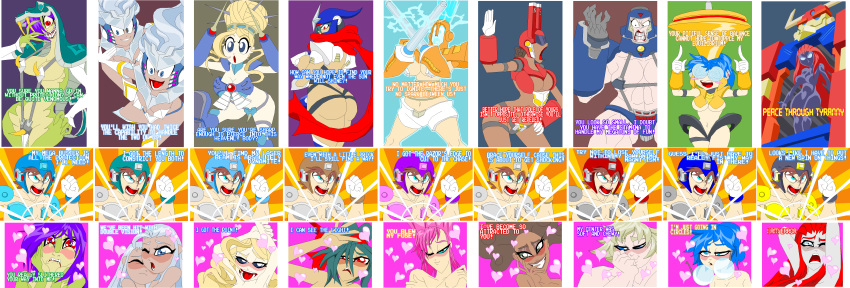 1boy 9girls after_sex anthro bad_pun gemini_man hard_man humor imminent_sex innuendo magnet_man mega_man mega_man(classic) mega_man_3 multiple_girls needle_man rule_63 shadow_man snake_man spark_man top_man tyrranux