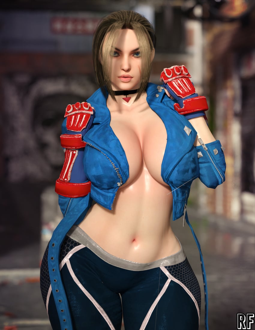 1girls 3d 3d_(artwork) ass big_ass big_breasts blonde_female blonde_hair breasts british british_female british_flag bubble_ass bubble_butt butt_focus cammy_white capcom cheeks european european_female female female_focus female_only green_eyes hips jacket legs long_hair long_legs looking_away rude_frog shiny shiny_skin solo solo_female solo_focus standing street_fighter street_fighter_6 thick_legs thick_thighs thighs tights union_jack wide_hips