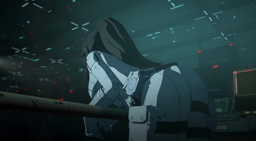 1girls ass breast_grab clothing edit edited large_ass sasaki_(sidonia_no_kishi) screencap sidonia_no_kishi thighs upscaled