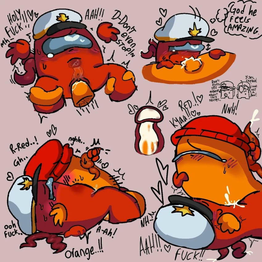 among_us blowjob cum internal_view orange_(among_us) pussy pussy_juice red_(among_us) tentacle_penis vaginal_penetration
