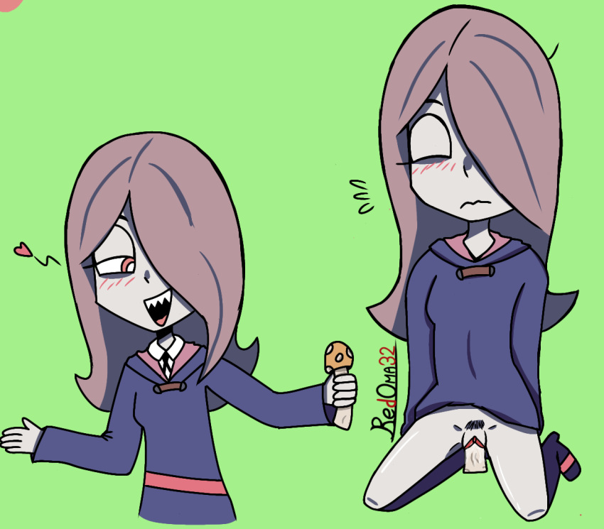 1girls female female_only grey_body grey_fur little_witch_academia mushroom pale-skinned_female pale_skin purple_hair pussy red_eyes redoma32 sucy_manbavaran tagme vaginal_penetration