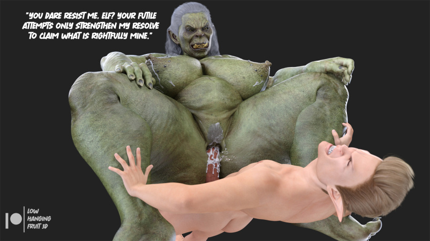 3d 3d_(artwork) ass belly big_ass big_breasts big_penis breasts cum cum_in_pussy cum_inside cum_on_penis daz3d daz_3d daz_studio dialogue dominant_female domination elf evil_grin female femdom green_skin large_ass large_breasts leaking_milk lowhangingfruit3d_(artist) male male/female mature_female milk muscle muscles muscular muscular_female nude old older_female on_top orc orc_female penis pointy_ears rape sex squirting vulta_(lhf3d) watermark