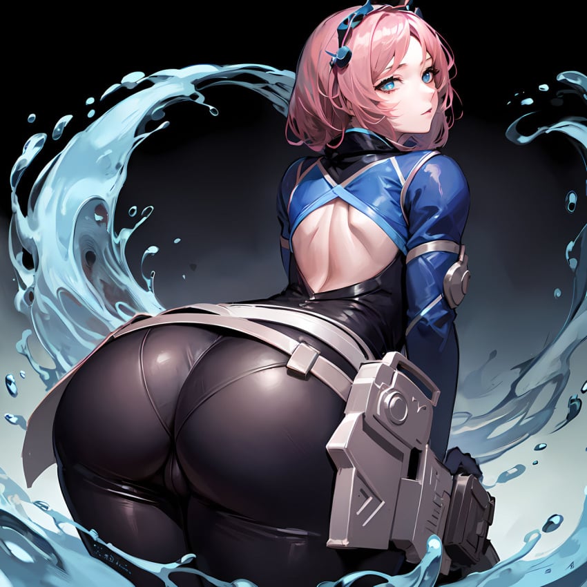 1girls ai_generated arknights ass back_view bent_over blue_eyes blue_poison_(arknights) bottom_heavy breasts bubble_butt busty cameltoe embarrassed female female_only giant_ass huge_ass human latex looking_back pants pink_hair presenting presenting_hindquarters presenting_pussy rear_view shiny_skin solo solo_female stable_diffusion standing stretched_clothing thick_ass thick_thighs tight_clothing voluptuous voluptuous_female