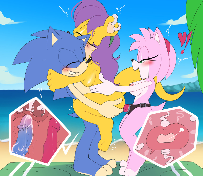 2023 2girls amy_rose anthro anthro_on_anthro anthro_penetrated anthro_penetrating anthro_penetrating_anthro apinkgrape archie_comics areola ass barefoot bedroom_eyes bisexual blue_body blush bodily_fluids breasts closed_eyes cum cum_in_pussy cum_in_uterus cum_inside dildo double_penetration eulipotyphlan feet female female/female female_on_top female_penetrated female_penetrating female_penetrating_female fur genital_fluids green_eyes group heart hedgehog herpestid hi_res impregnation internal_anal internal_vaginal male male/female male_penetrating male_penetrating_female mammal mina_mongoose mongoose multicolored_body multicolored_fur narrowed_eyes nipples nude open_mouth open_smile outside ovum ovum_deformation penetration penile penile_penetration penis penis_in_pussy pink_body seductive sega sex sex_on_the_beach sex_toy short_hair smile sonic_(series) sonic_the_hedgehog sonic_the_hedgehog_(archie) sonic_the_hedgehog_(comics) sonic_the_hedgehog_(series) sperm_cell spread_legs strap-on strap-on_in_ass strap-on_sex suspension tan_body tan_fur toying_partner trio two_tone_body two_tone_fur uterus vaginal_penetration x-ray yellow_body yellow_fur