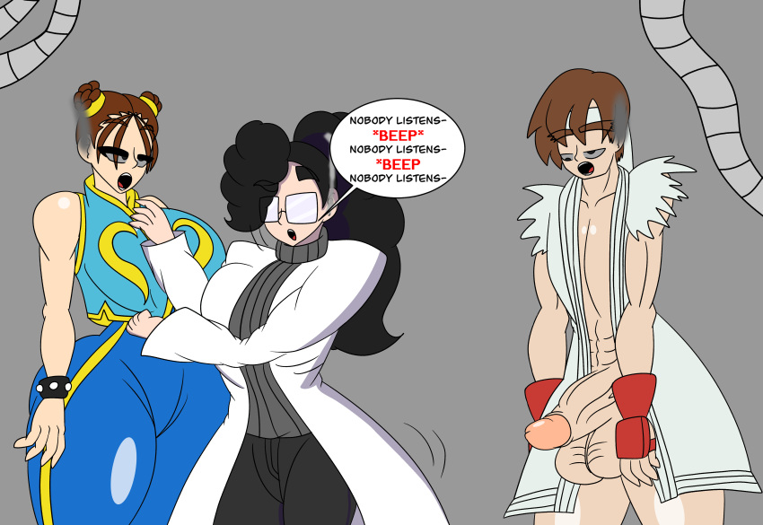 android big_breasts capcom chun-li dialogue doll kenkaranger lisa_c._(mystartedit) malfunction ryu_(street_fighter) street_fighter street_fighter_alpha thick_thighs