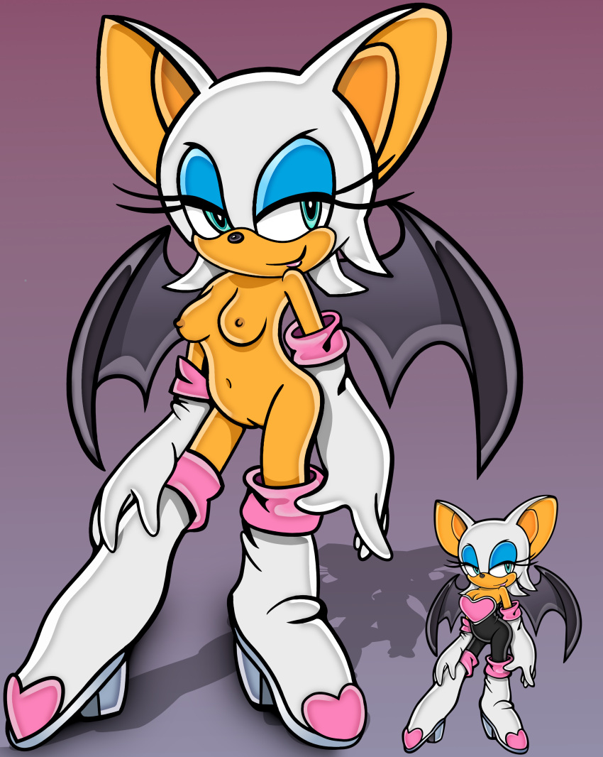 accurate_art_style breasts edit medium_breasts nipples nude_female pussy rouge_the_bat solo_female sonic_(series) sonic_the_hedgehog_(series) uekawa_style