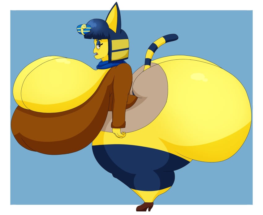 2023 animal_crossing ankha ankha_prime_(user3345) anthro big_ass big_breasts breasts bubble_butt felid feline female furry huge_ass huge_breasts nintendo tagme user3345