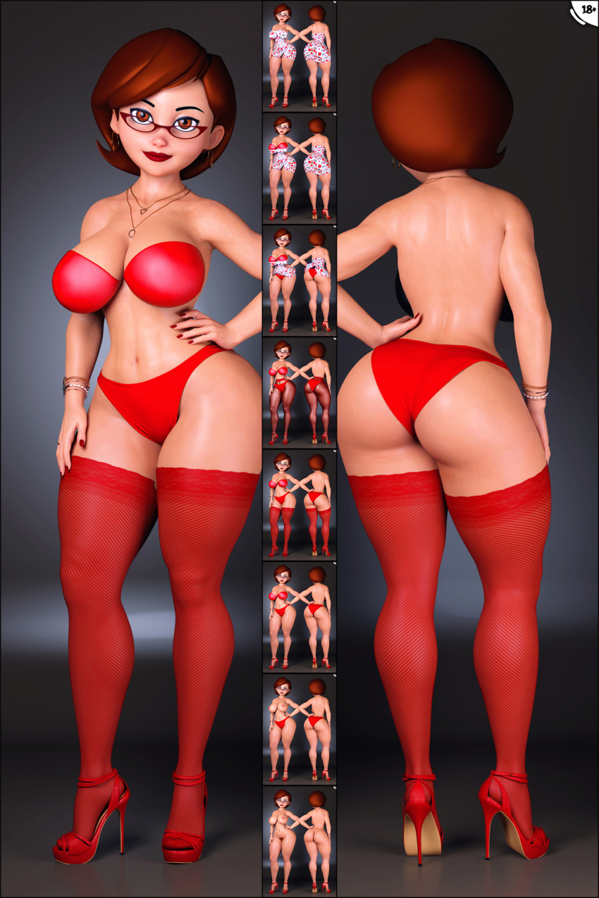 1girls 3d 3d_(artwork) alternate_costume athletic athletic_female back_view big_ass big_breasts bottom_heavy breasts brown_hair bubble_ass bubble_butt busty clothed digital_media_(artwork) disney elastigirl eyebrows eyelashes eyes female female_only fit fit_female front_view full_body glasses hair hand_on_hip heels helen_parr heroine high_heels hips hourglass_figure huge_ass human large_ass large_breasts legs light-skinned_female light_skin lingerie lips mature mature_female milf mother necklace necklaces nude pixar red_bra red_footwear red_heels red_legwear red_lingerie red_panties red_stockings short_hair small_glasses smooth_skin solo stiletto_heels superhero superheroine the_incredibles the_incredibles_2 thick thick_hips thick_legs thick_thighs thighs top_heavy upper_body urqqurqq voluptuous waist wide_hips