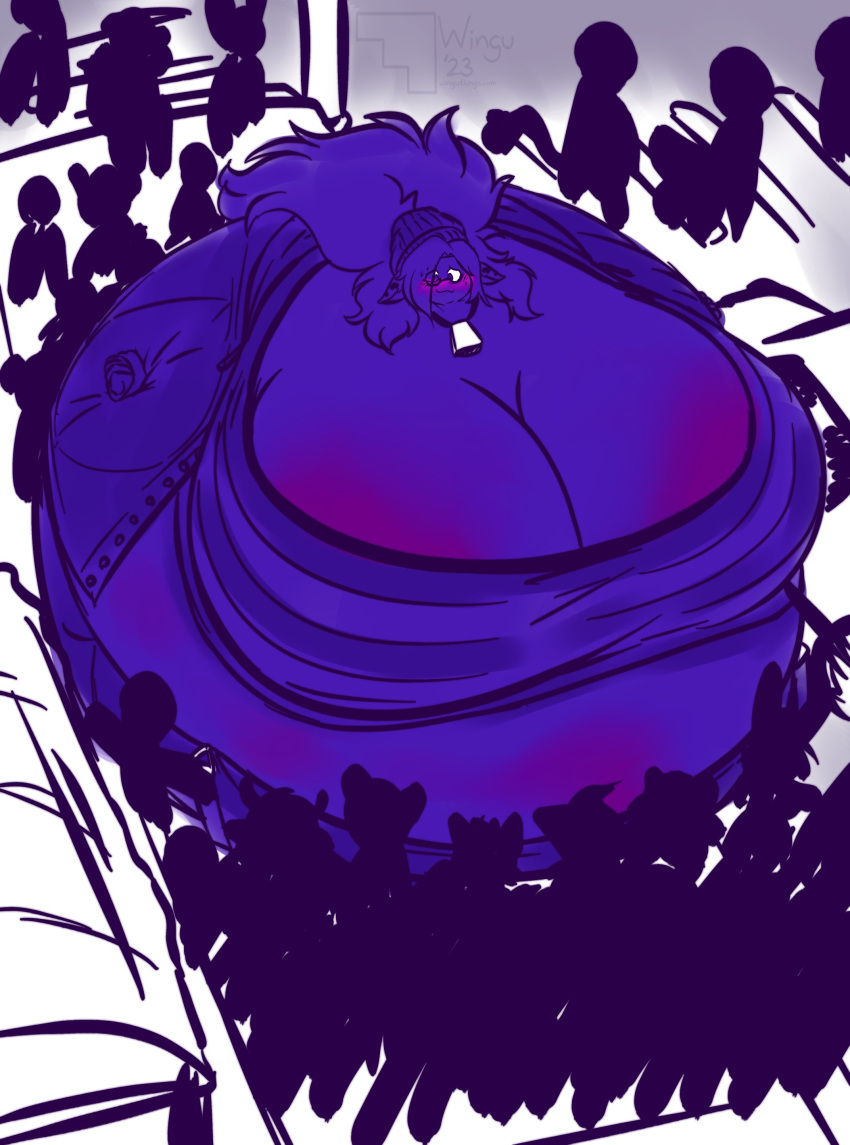 big_breasts blueberry_expansion blueberry_inflation breasts cowbell crowd expansion female huge_breasts hyper_breasts inflation people spherical_inflation sunken_head sunken_limbs tagme wolforb2000