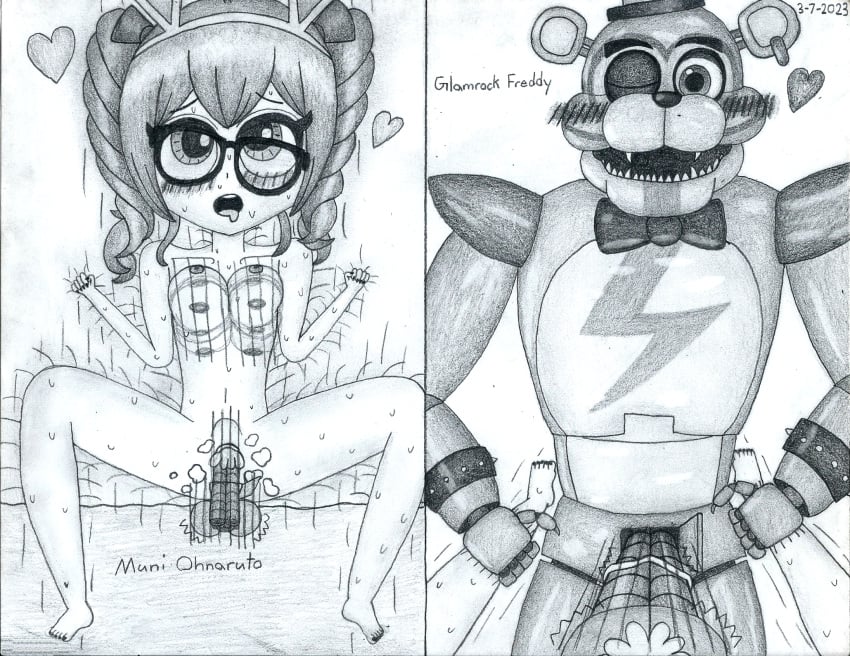 1boy 1boy1girl blush d4dj female five_nights_at_freddy's five_nights_at_freddy's:_security_breach glamrock_freddy_(fnaf) nonheaded ohnaruto_muni sex vaginal_penetration