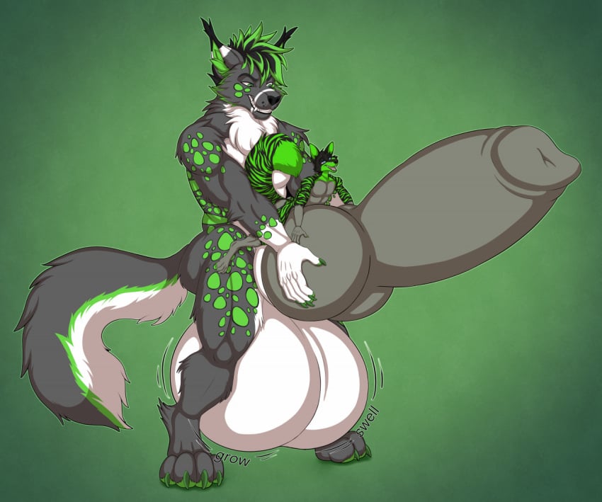 4_toes 5_fingers anthro anthro_on_anthro anthro_penetrated anthro_penetrating anthro_penetrating_anthro balls big_balls big_penis black_nose canid canine canis claws dipstick_tail duo eyebrows feet fingers fondling_internal_bulge fox fur genitals green_claws green_inner_ear_fluff green_pawpads huge_balls huge_cock hyper hyper_dog hyper_genitalia hyper_knot hyper_penis inner_ear_fluff knotting male male/male male_penetrated male_penetrating male_penetrating_male mammal markings multicolored_body multicolored_fur open_mouth pawpads penetration penis penis_shaped_bulge pink_tongue sex silver_fang_(furry1997) size_difference spots stripes tail tail_markings teeth toes tofu-doggo tongue tuft wolf