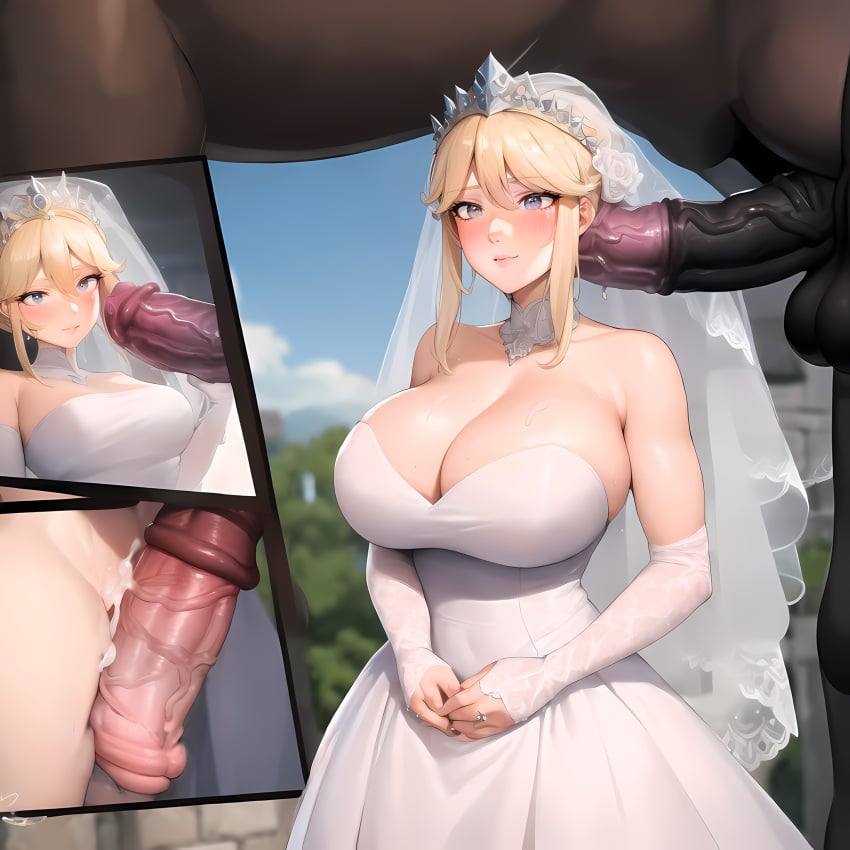 ai_generated artoria_pendragon bestiality bestiality_marriage bridal_veil bride crown fate/grand_order fate_(series) female horse horse_penis horsecock married_to_feral nai_diffusion phobius semen stable_diffusion thigh_sex veil wedding_dress wedding_ring wedding_veil zoophilia