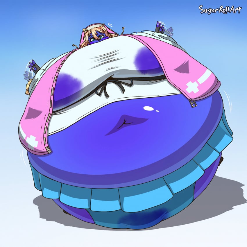 big_breasts blueberry_inflation breasts female spherical_inflation sugarrollart sunken_head sunken_limbs tagme