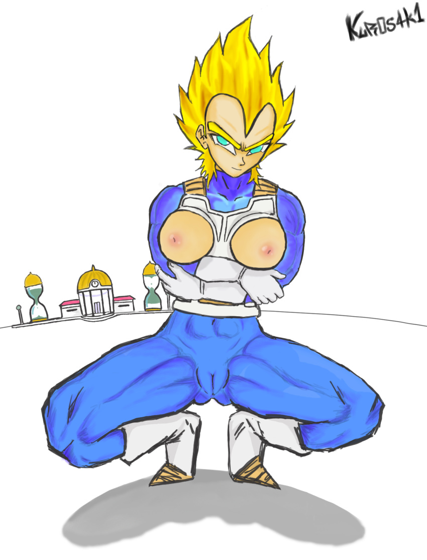 armor breast breasts cameltoe dragon_ball dragon_ball_z female female_vegeta gloves hair hyperbolic_time_chamber inverted_nipples kur0s4k1 nipples oppai rule_63 saiyan super_saiyan vegeta