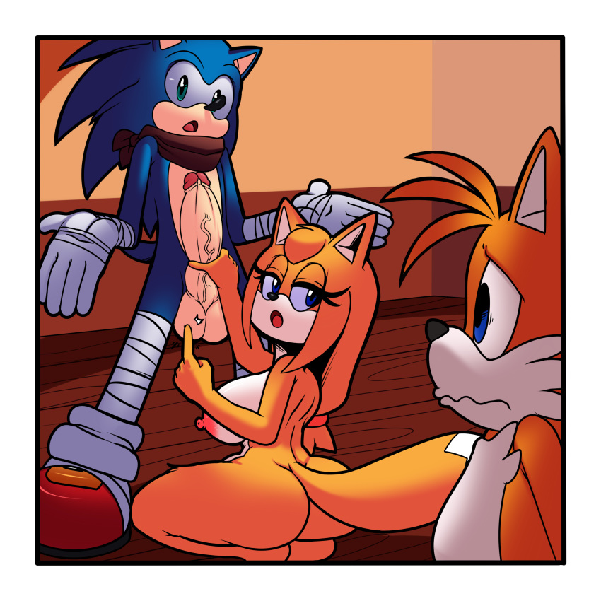 big_ass big_breasts big_penis breasts canine cheating cheating_girlfriend cuckold edit female fox hedgehog huge_cock humiliation male mammal mintyskin penis sonic_(series) sonic_boom sonic_the_hedgehog superbunnygt tails zooey_the_fox