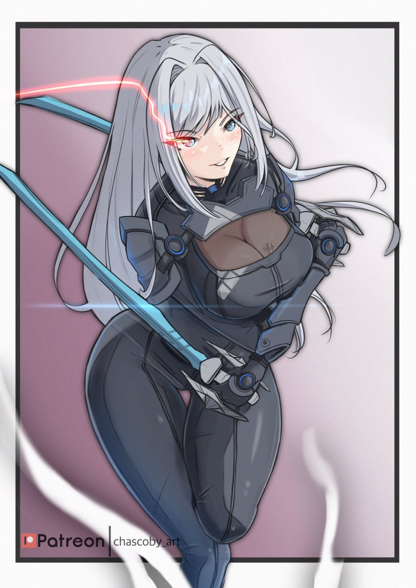 1girls absurd_res armor armored_gloves arms_crossed ass_visible_through_thighs big_breasts black_bodysuit black_gloves black_legwear blue_eyes blush bodysuit breast_tattoo breasts chascoby cleavage crossed_arms curvaceous curvy curvy_female curvy_figure ethel_(xenoblade) female female_only glowing_eye glowing_weapon highres holding_object holding_weapon hourglass_figure large_breasts latex legwear long_hair nintendo open_mouth rapier shoulder_pads silver_hair smile smiling sword tattoo thick_thighs thighs very_long_hair voluptuous xenoblade_(series) xenoblade_chronicles_3