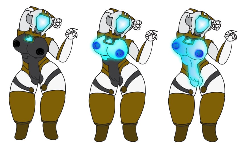 a.i.l.a_(stn) alternate_version_available android android_girl armored_female female girl glowing glowing_genitalia lord_kross_(artist) nude nude_female roblox roblox_game robot robot_girl striped_clothing survive_the_night tagme white_background