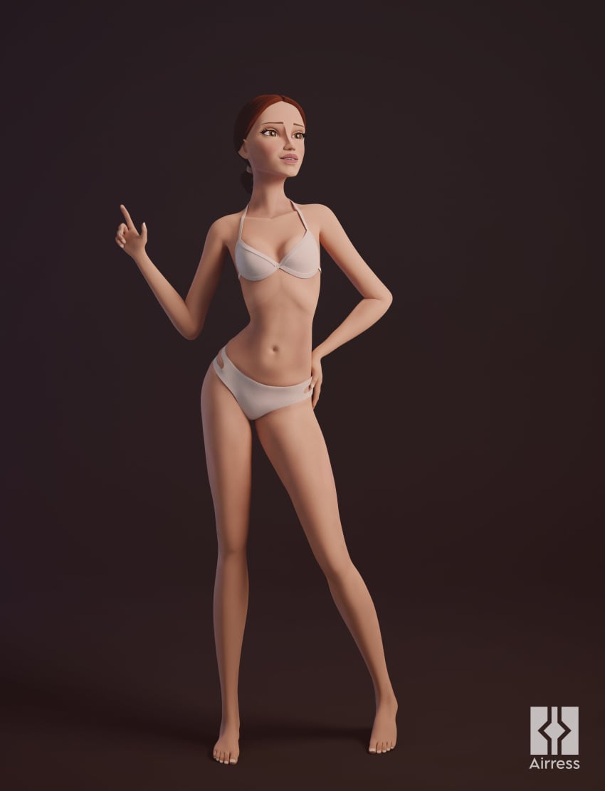 1girls 3d airress3d airress3d_(3d-modeller) arm_up background blender bottomwear bra breasts brown_background brown_eyes brown_hair cleavage clone_wars eyelashes eyes female female_focus female_only front_view full_body hair hand_on_hip human human_only light-skinned_female light_skin lingerie lips looking_away looking_to_the_side midriff open_eyes padme_amidala panties parted_lips petite petite_body pose posing presenting presenting_breasts signature simple_background slim_waist small_breasts solo solo_female solo_focus standing star_wars teeth thin_waist tied_hair topwear underwear watermark white_bra white_lingerie white_panties white_underwear