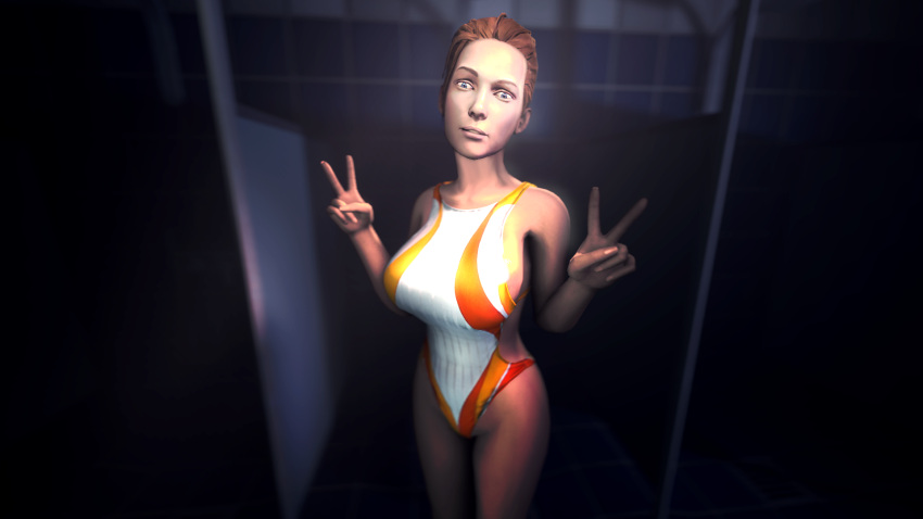 3d big_breasts dana_ward juxtasuperposition large_breasts life_is_strange peace_sign posing public_pool sfm shower shower_stall solo_female source_filmmaker swimming_pool swimsuit swimwear