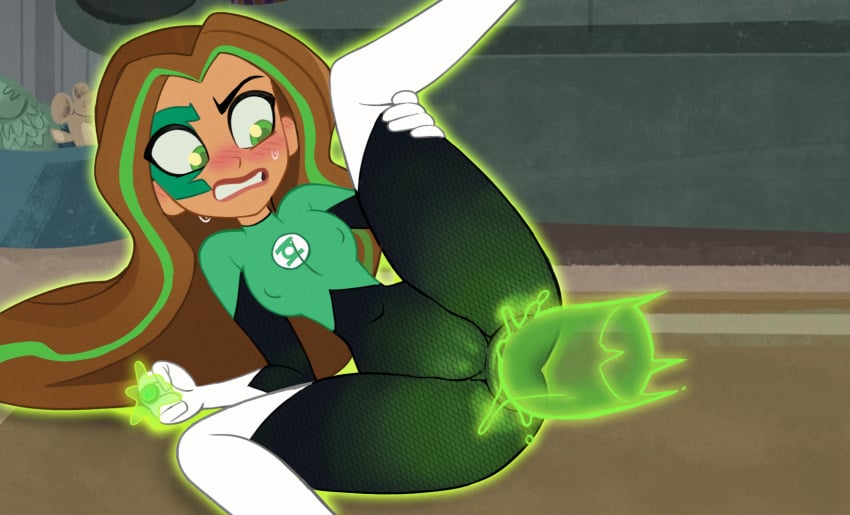 1girls accurate_art_style anal anal_through_clothes ass big_ass big_breasts blush brown_hair cats62 clenched_teeth clothed_sex clothing dark-skinned_female dark_skin dc dc_comics dc_super_hero_girls female forced_in_fabric green_eyes green_lantern green_tentacles jessica_cruz latina leg_lift lips long_hair mangamaster masturbation on_side penetration penis_tentacles perky_breasts sex skin_tight spread_legs superheroine sweat sweating thick_thighs thin_waist through_clothes wide_hips