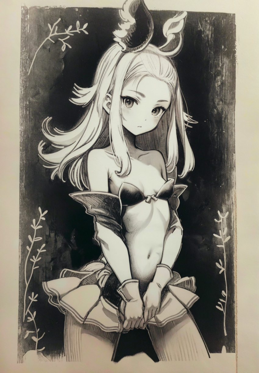 1girls ai_generated bravely_default bravely_default:_flying_fairy detached_sleeves edea_lee gloves looking_at_viewer navel petite revealing_clothes rockhardart skirt small_breasts