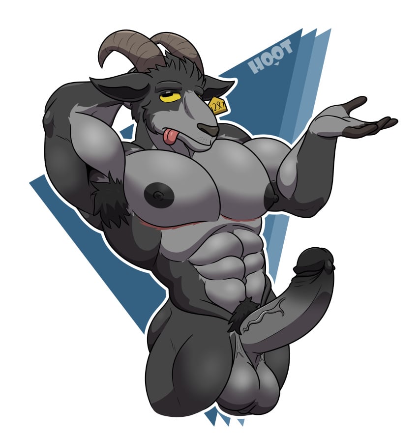 1boy abs absurd_res anthro armpit_hair artist_logo artist_name balls ballsack bara black_background body_fur body_hair caprine dg254 digital_media_(artwork) epic_games erection foreskin foreskin_folds fortnite genitals goat goat_simulator grey_body grey_fur hi_res hoot_(owl_logo) horns humanoid_genitalia humanoid_penis inner_foreskin intact male male_nipples male_only male_pubic_hair mammal masculine muscles muscular muscular_anthro muscular_male nude_male pecs penis pilgor_(goat_simulator) pubes retracted_foreskin scrotum simple_background solo testicles tongue tongue_out uncut veiny_penis