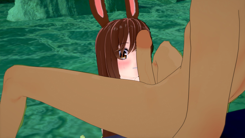 3d deskchair koikatsu large_penis penis_on_face rabbit_ears rwby scared velvet_scarlatina yatsuhashi_daichi