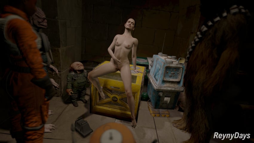 3d absurd_res audience background bald barefoot being_watched blue_clothing breasts brick brick_wall brown_fur character_request chewbacca chopper_(star_wars) claws clitoral_stimulation closed_eyes clothed clothed_female clothed_male clothing completely_nude crate daisy_ridley detailed_background droid exhibitionism exhibitionist exposed_breasts exposed_pussy feet feresk_tssat fingering fingering_self fully_clothed fully_nude fur gloves gonk_droid grace_sienar green_clothing hair happy head_up hi_res human humanoid indoors larger_female larger_male light-skinned_female light_skin long_neck masturbation maz_kanata's_castle mouse_droid neck new_republic nipples nude nude_female nude_male orange_clothing pilot pilot_suit pleasure public public_masturbation rey reynydays robot science_fiction signature sitting size_difference small_breasts smaller_female smaller_male source_filmmaker spread_legs standing star_wars star_wars_squadrons surrounded_by_penises tagme takodana the_force_awakens thin_waist trandoshan unashamed uniform voyeur voyeurism wookiee