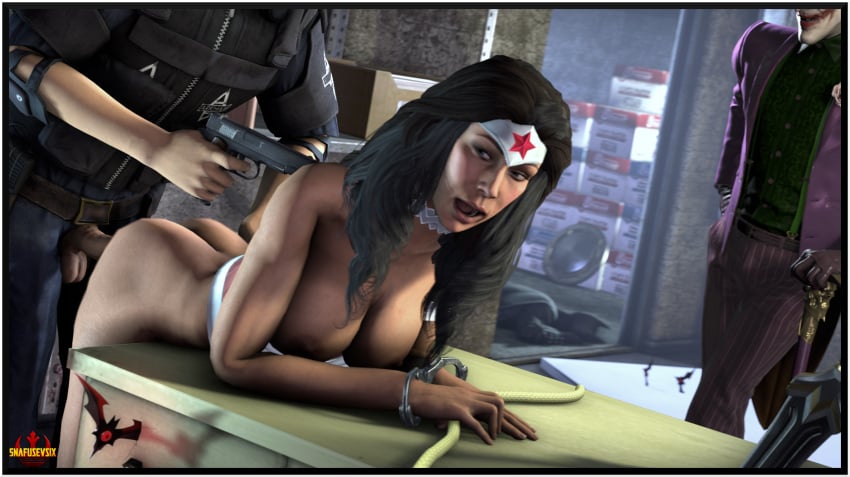 3d at_gunpoint batman_(series) dc dc_comics defeated defeated_heroine diana_prince doggy_style female forced from_behind from_behind_position fucked_from_behind injustice_2 joker lost male penis rape snafusevsix source_filmmaker wonder_woman wonder_woman_(series)