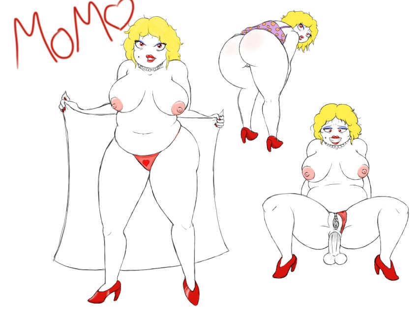 anal anal_sex big_ass big_breasts blonde_hair breasts female heart high_heels magdalene_o._moriah male mom_(the_binding_of_isaac) necklace nipples panties pussy sex showing_off squatting tagme text the_binding_of_isaac